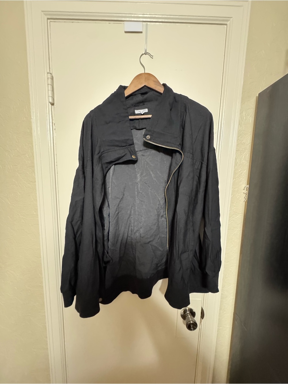Black Lightweight  Zip Jacket